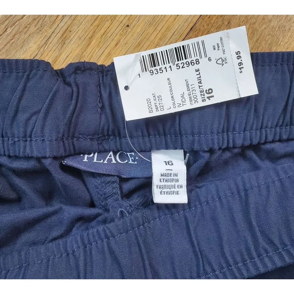 The‎ childrens place boys shorts functional drawstring color tidal size 16 NWT